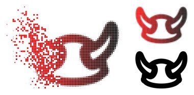 Kırık Pixelated yarı ton Viking kask simgesi