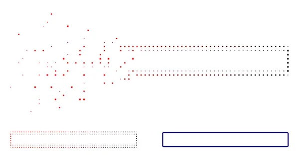 Elpusztult pontozott félárnyék lekerekített téglalap keret ikon — Stock Vector