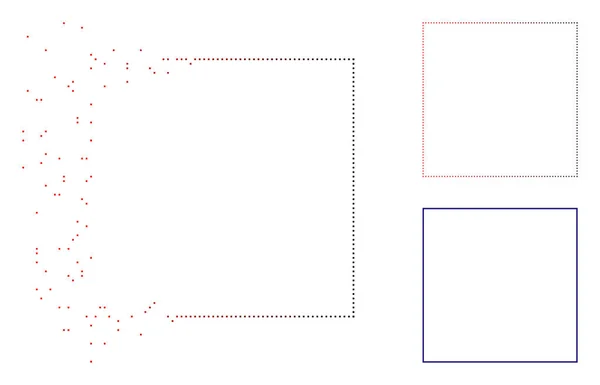 Försvinna prickade halvton Square ram ikon — Stock vektor