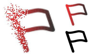 Kırık noktalı yarım ton bayrak simgesi