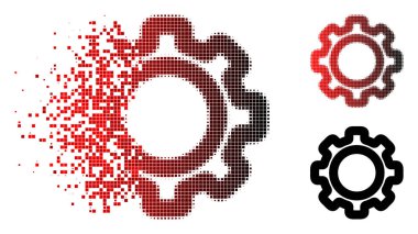 Noktalı yarım ton dişli simgesini çürümüş