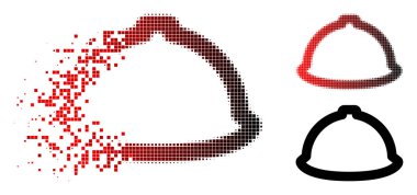 Hasarlı Pixelated yarı ton kask simgesi