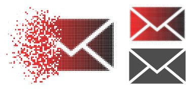 Hareketli Pixelated yarı ton posta zarf simgesi