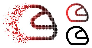 Piksel noktalı resim motosiklet kask simgesi zarar