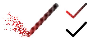 Kırık piksel noktalı Ok onay simgesi