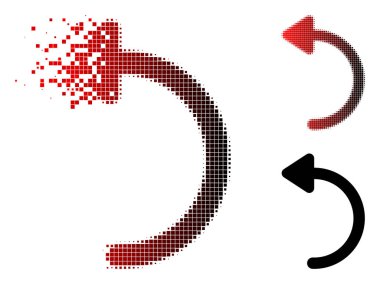 Saatin tersi yönde simgesini çözünmüş, noktalı yarım ton ve hasarsız tüm sürümlerinde döndürün. Puan döndürme Ccw simgesi eriterek vektör birleştirilir.