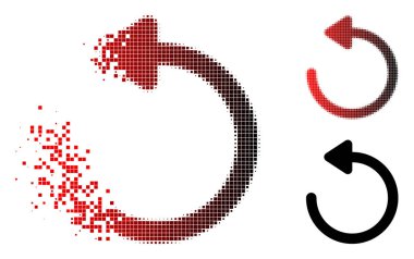 Toz piksel noktalı resim döndürme sol simgesi