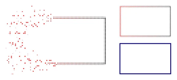 Punto triturado semitono rectángulo marco icono — Archivo Imágenes Vectoriales