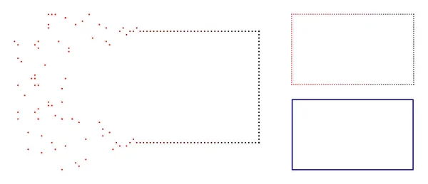 Punkt-Halbton-Rechteck-Rahmensymbol auflösen — Stockvektor