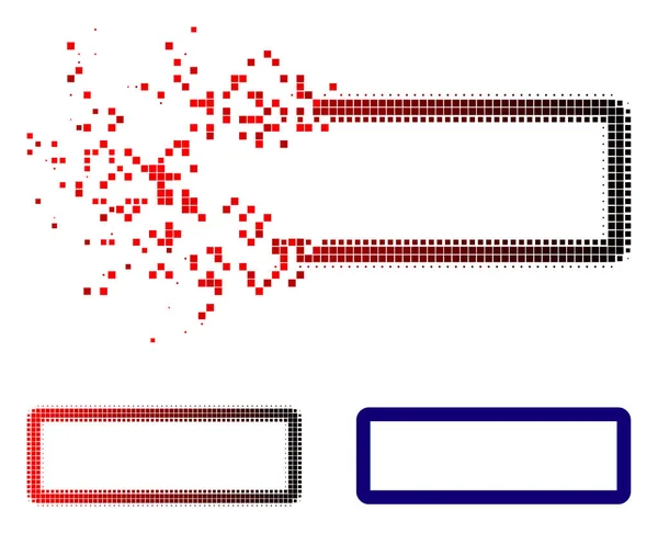 Icono de marco de rectángulo semitono punteado roto — Archivo Imágenes Vectoriales