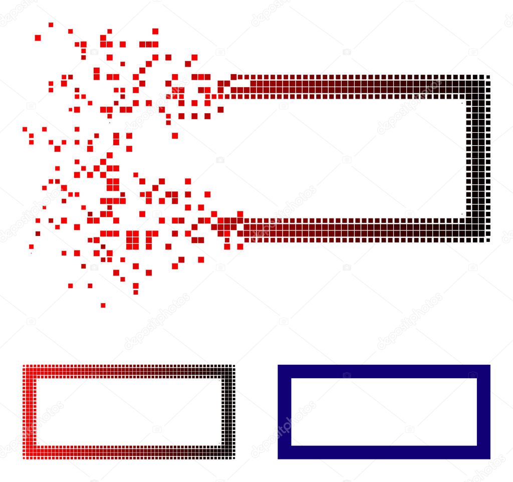 Sparkle Pixel Halftone Rectangle Frame Icon