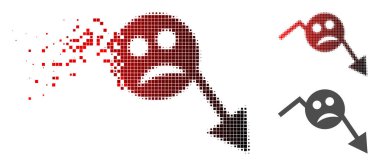 Yarı ton depresyon Smiley eğilim ok simgesi toz noktalı