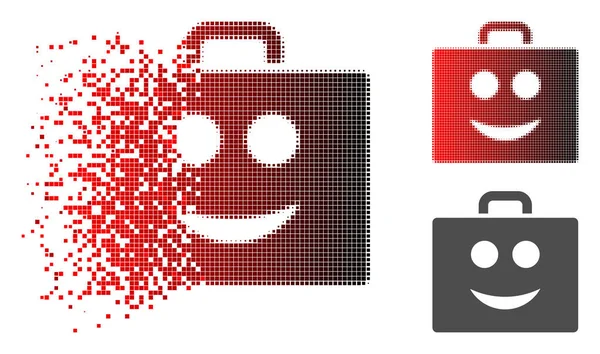 Dissipated Dot Halftone sourire Case Icône — Image vectorielle