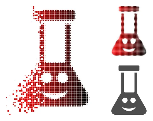 Sparkle punteado medio tono sonrisa química cristal icono — Vector de stock