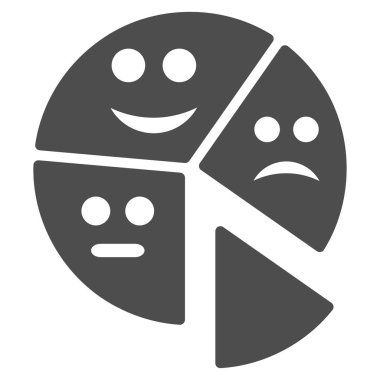 Duygu pasta grafiği düz simgesi