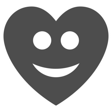Mutlu aşk kalp düz simgesi