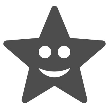 Mutlu yıldız düz simgesi