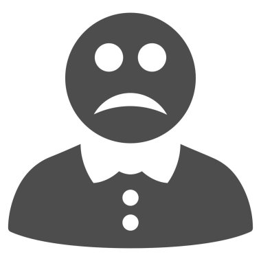 Üzgün çocuk düz simgesi