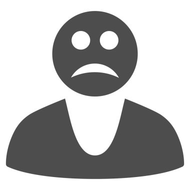 Üzgün adam düz simgesi