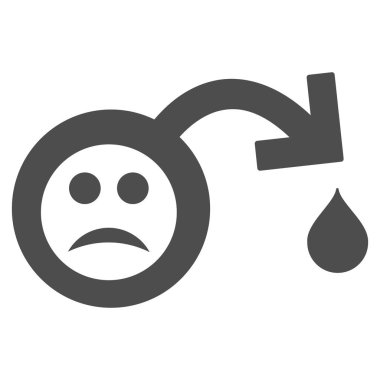 Üzgün iktidarsızlık vektör simgesi. Düz grafik gri sembolü tarzıdır.