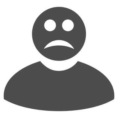 Üzgün adam düz simgesi