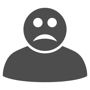 Üzgün insan düz simgesi