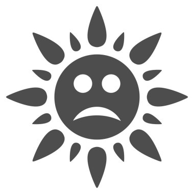 Üzgün güneş ışık düz simgesi