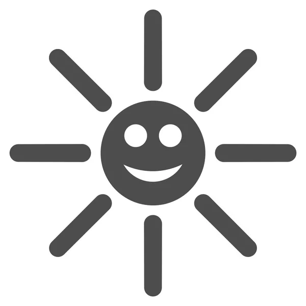 快乐的太阳光线平面图标 — 图库矢量图片