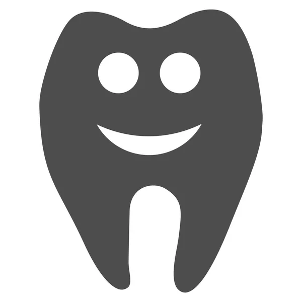 Zadowolony ząb płaskie ikona — Wektor stockowy