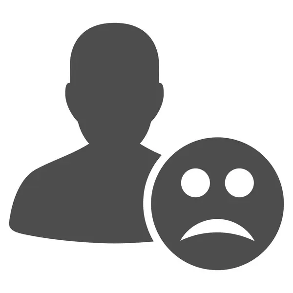 Benutzer traurig Smiley flache Ikone — Stockvektor