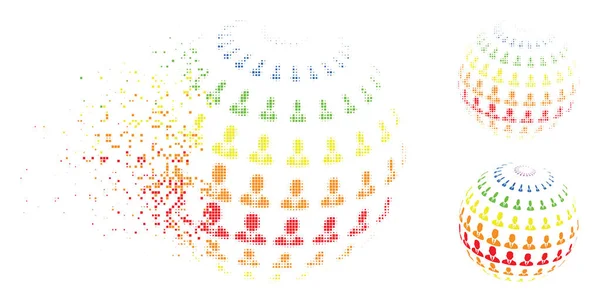 Разложившийся Дот Халфтон Бизнесмен Абстрактная Икона Сферы — стоковый вектор