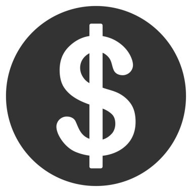 Dolar madeni para düz simgesi