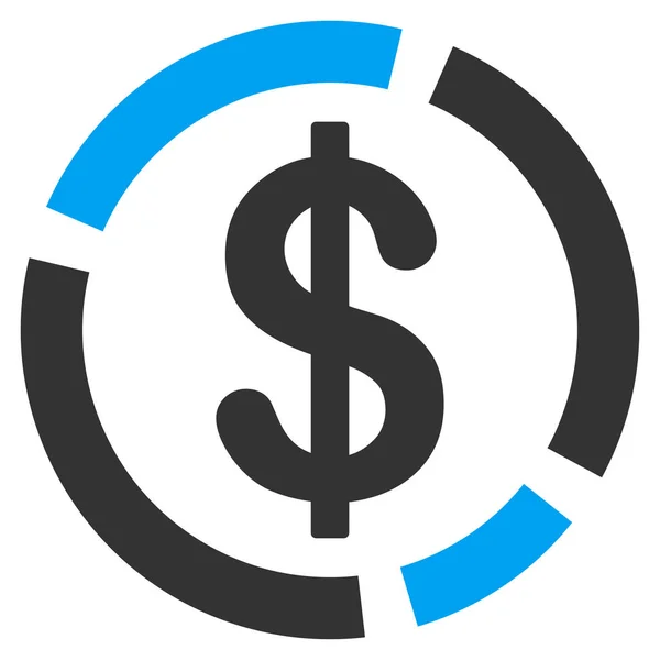 Dollardiagramm flaches Symbol — Stockvektor