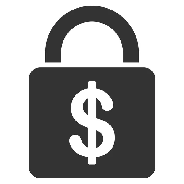 Dollar Lock Icono plano — Vector de stock