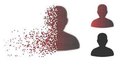 Yüz ile parçalanmış nokta noktalı resim Avatar simge