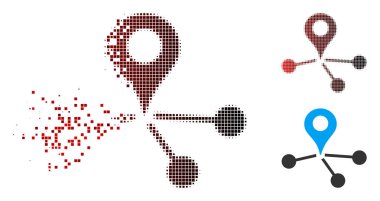 Noktalı yarım ton Geo ağ simgesini yüzü ile çözünmüş