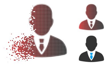 Dissipated Pixelated Halftone Manager Icon with Face clipart