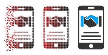 Yüz ile hareketli nokta yarı ton telefon sözleşmesi karşılıklı simgesi