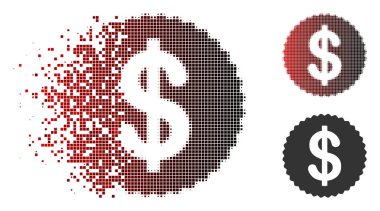 Noktalı yarım ton fiyat etiketi simgesi yüz zarar