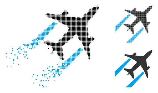 Ponto Destruído Halftone Air Jet Trace Ícone — Vetor de Stock