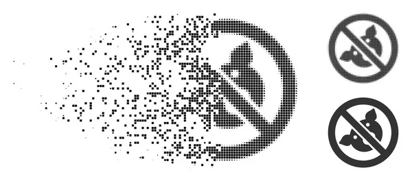 Icône de porc bannie demi-ton Pixel fracturé — Image vectorielle