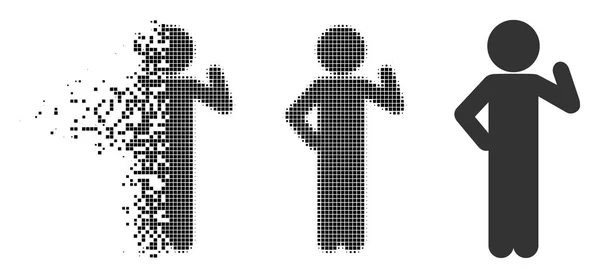 Por Pixel félárnyék gyermek javaslat ikon — Stock Vector