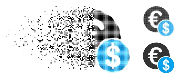 Pohlcená tečkovaný polotónů měny ikona — Stockový vektor