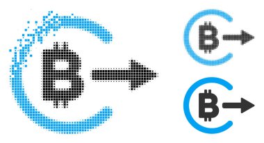 Hasarlı piksel noktalı resim Bitcoin fişleri paraya çevirme simgesi