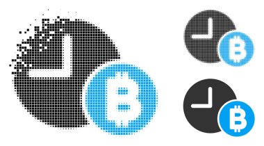 Toz Pixelated noktalı resim Bitcoin kredi saat simgesi