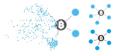 Dağınık Pixelated noktalı resim Bitcoin Net Yapı simgesi