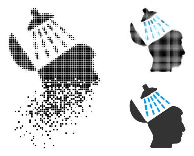 Simge yıkama Pixelated yarı ton beyne zarar