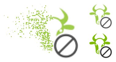 Simge yasak kırık Pixelated yarı ton inek