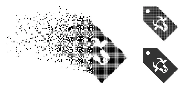 Zerstreute Pixel-Halfone-Bulltag-Symbol — Stockvektor