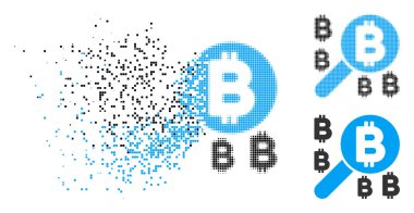 Harcanmış piksel noktalı resim Bitcoin arama simgesi